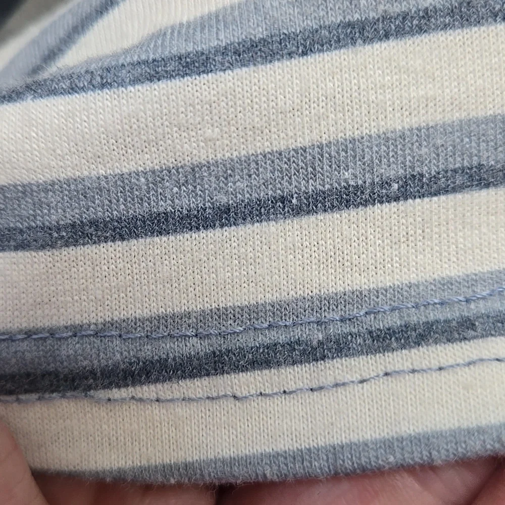 Pet, Doggy, V-neck Tee, Cadet Blue, White, Striped, Sz Med, Reddy Good Condition